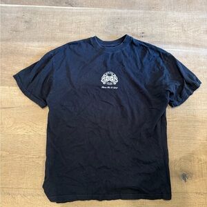 Darc Sport Black Crewneck Graphic Tee with Small Chest Logo